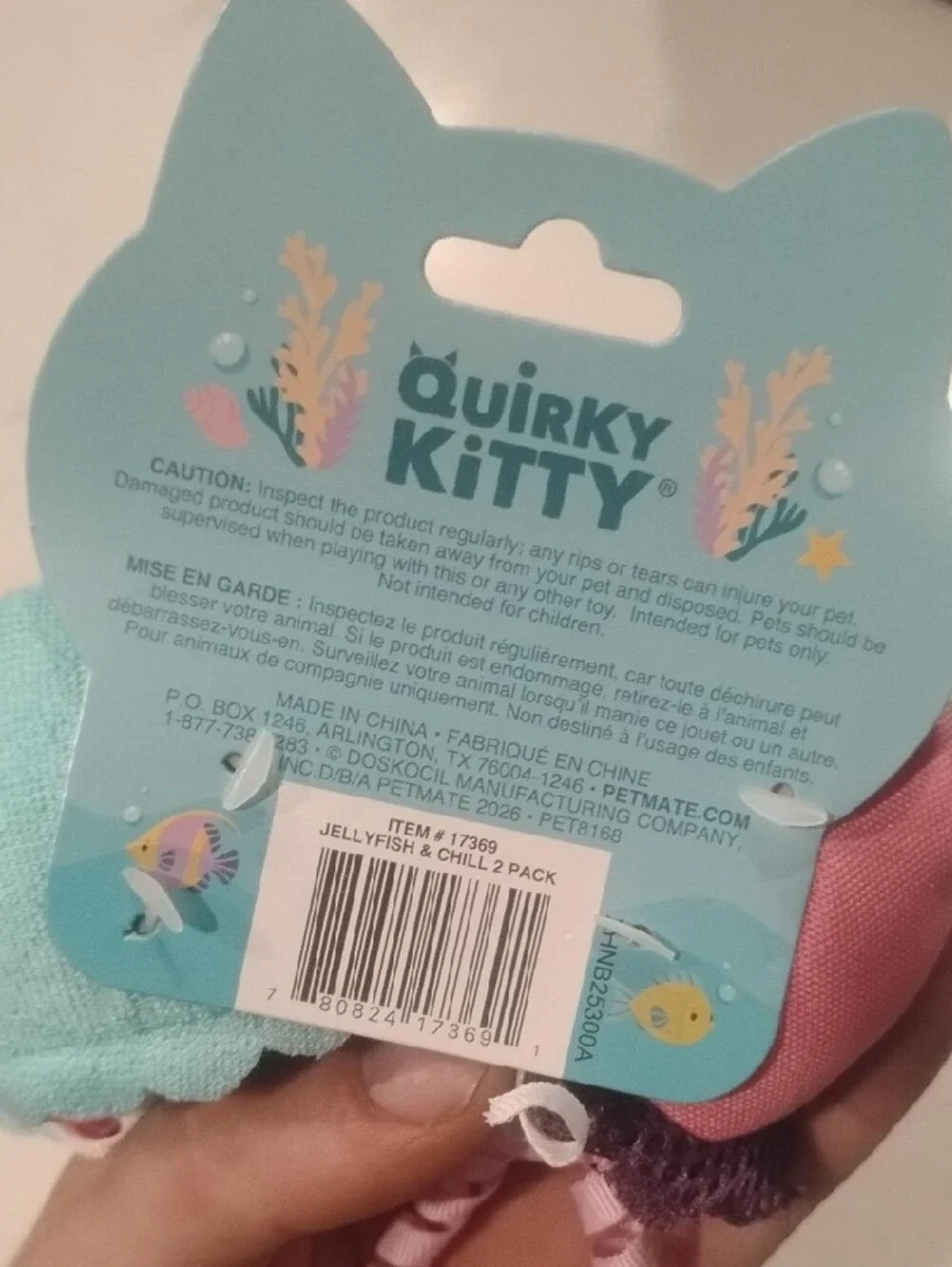 Ocean Cool Blue Plush Squid Cat Toy